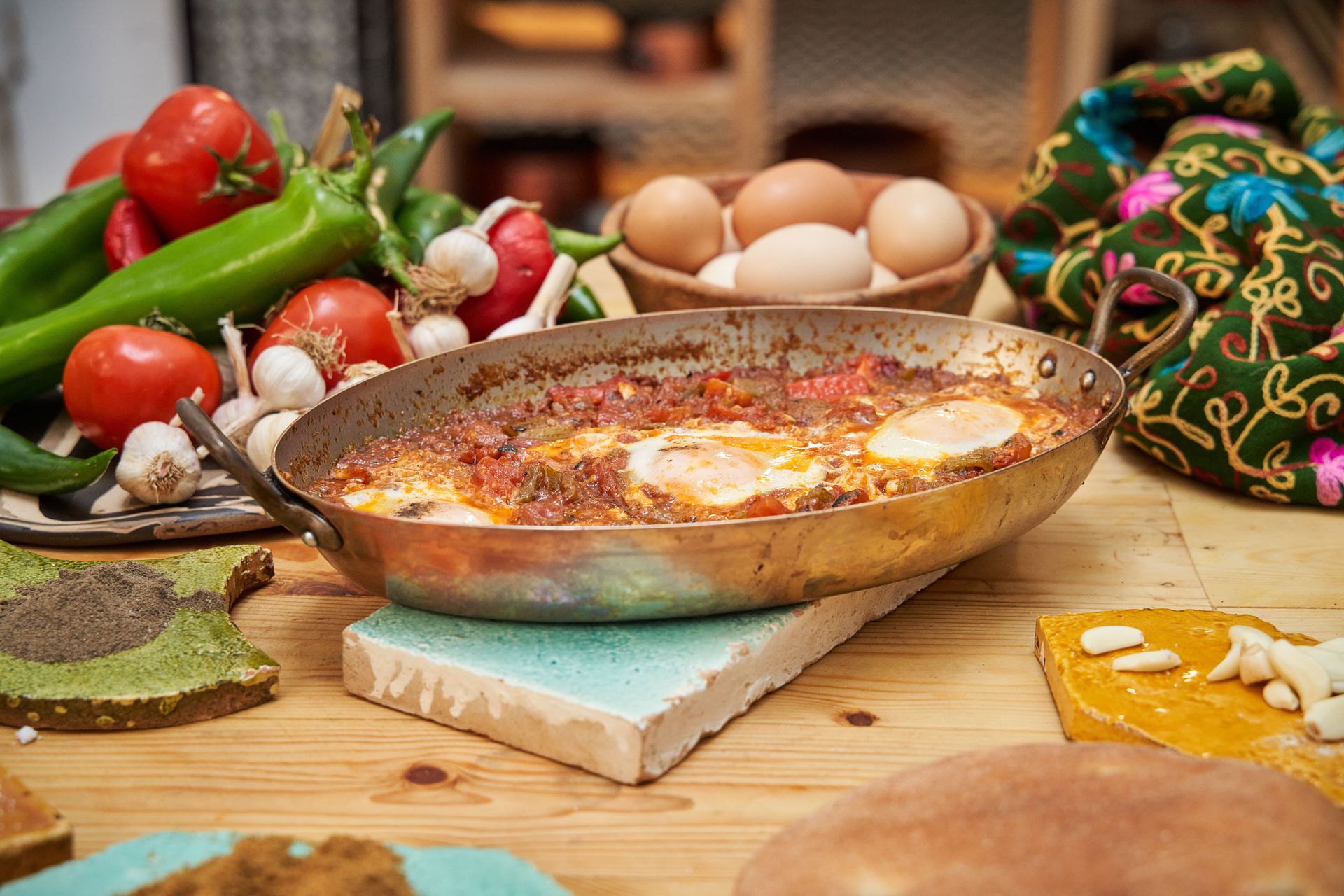 Shakshuka With Grilled Vegetables